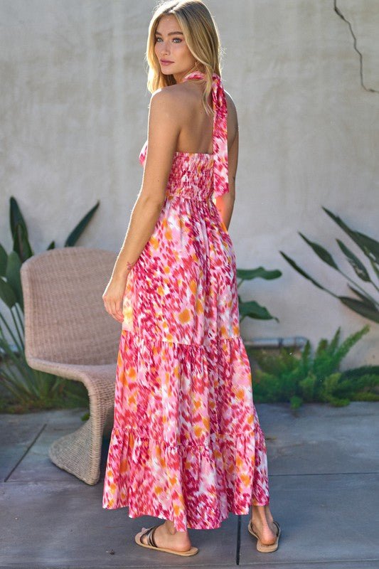 Printed Smocked Ruffle Maxi Dress - Happily Ever Atchison Shop Co.