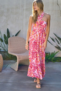 Printed Smocked Ruffle Maxi Dress - Happily Ever Atchison Shop Co.