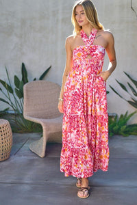 Printed Smocked Ruffle Maxi Dress - Happily Ever Atchison Shop Co.