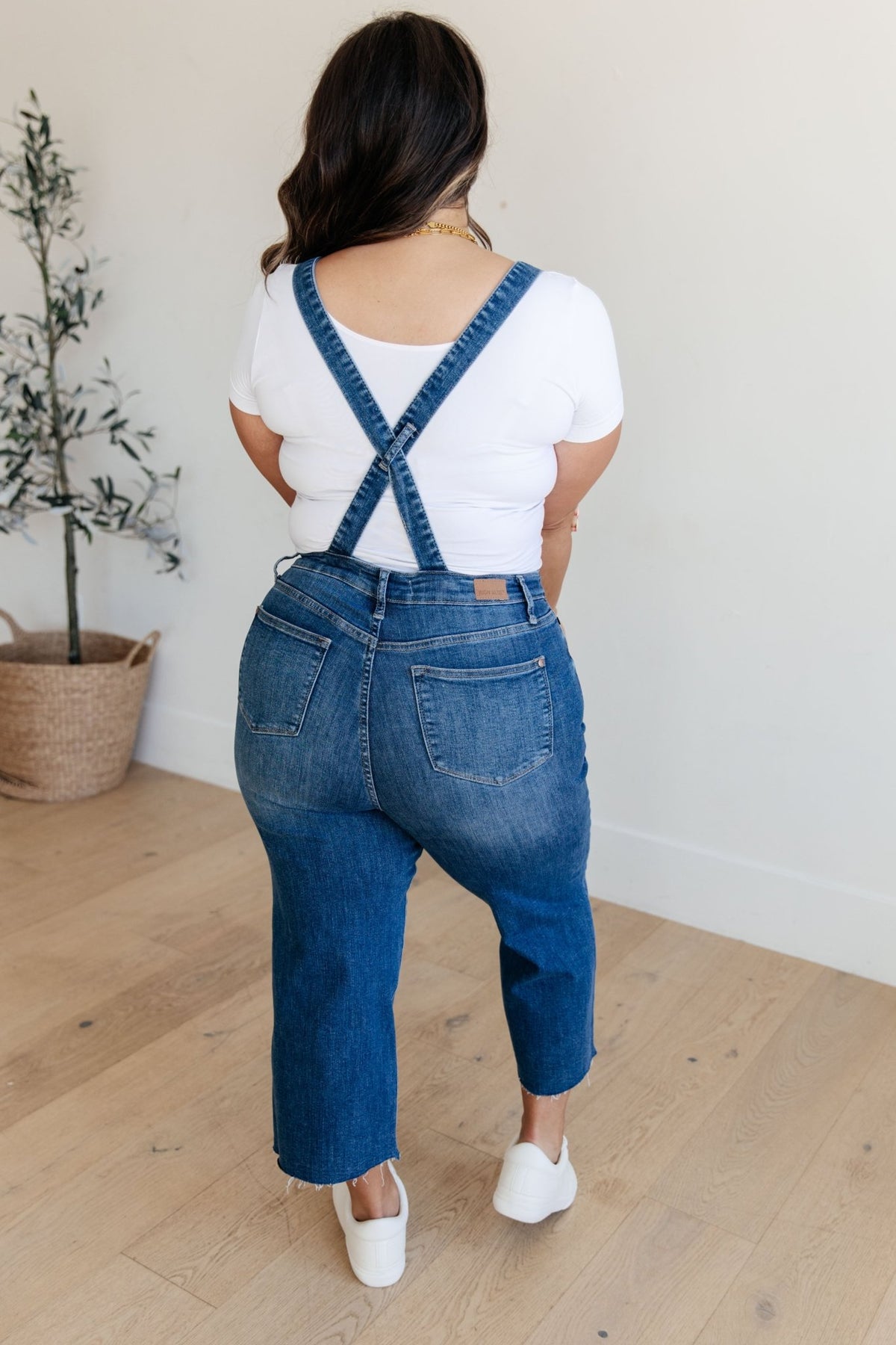 Priscilla High Rise Crop Wide Leg Denim Overalls - Happily Ever Atchison Shop Co.