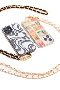 PU Leather Gold Chain Cell Phone Lanyard Set of 2 - Happily Ever Atchison Shop Co.
