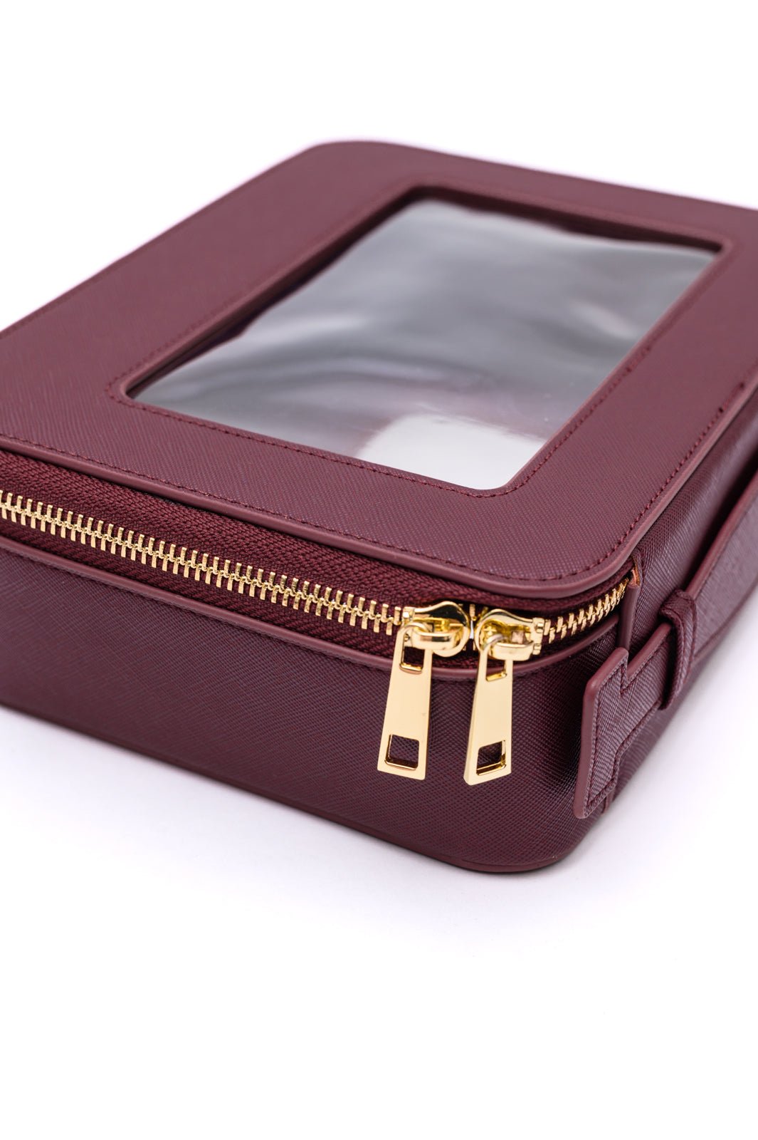 PU Leather Travel Cosmetic Case in Wine - Happily Ever Atchison Shop Co.