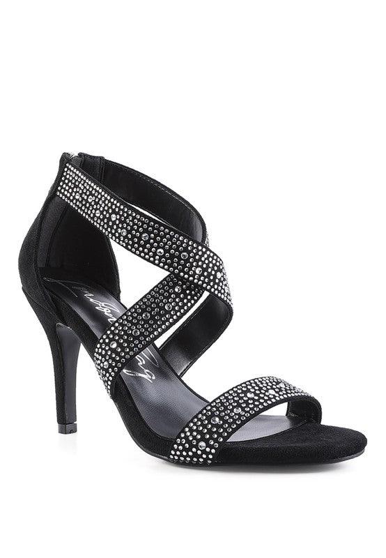 QUEEN BEE Rhinestone High Heeled Sandal - Happily Ever Atchison Shop Co.