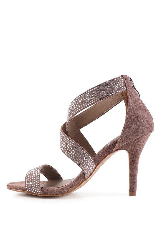 QUEEN BEE Rhinestone High Heeled Sandal - Happily Ever Atchison Shop Co.