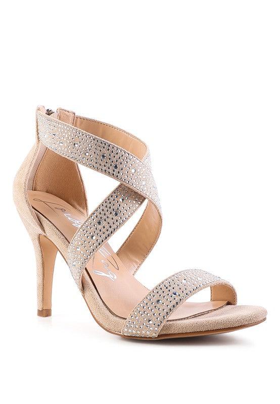 QUEEN BEE Rhinestone High Heeled Sandal - Happily Ever Atchison Shop Co.