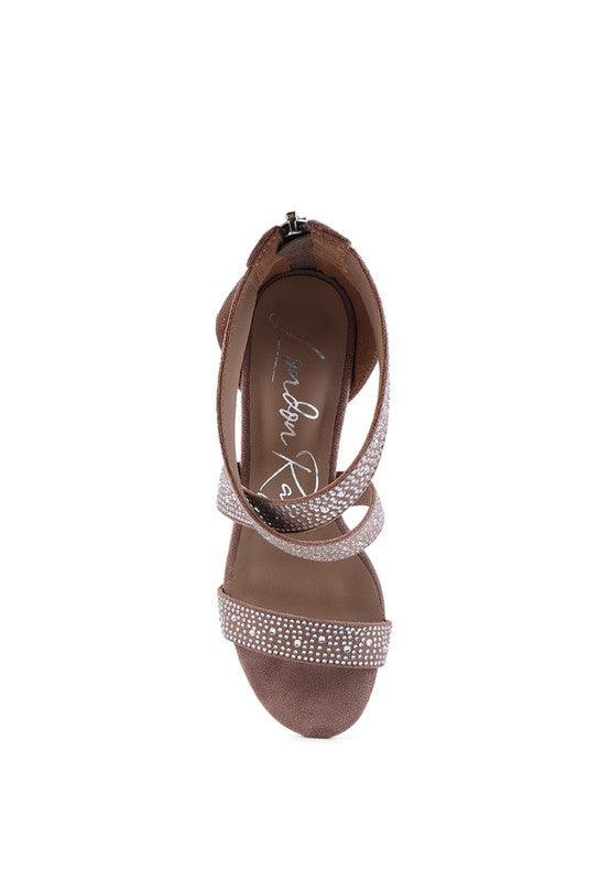 QUEEN BEE Rhinestone High Heeled Sandal - Happily Ever Atchison Shop Co.