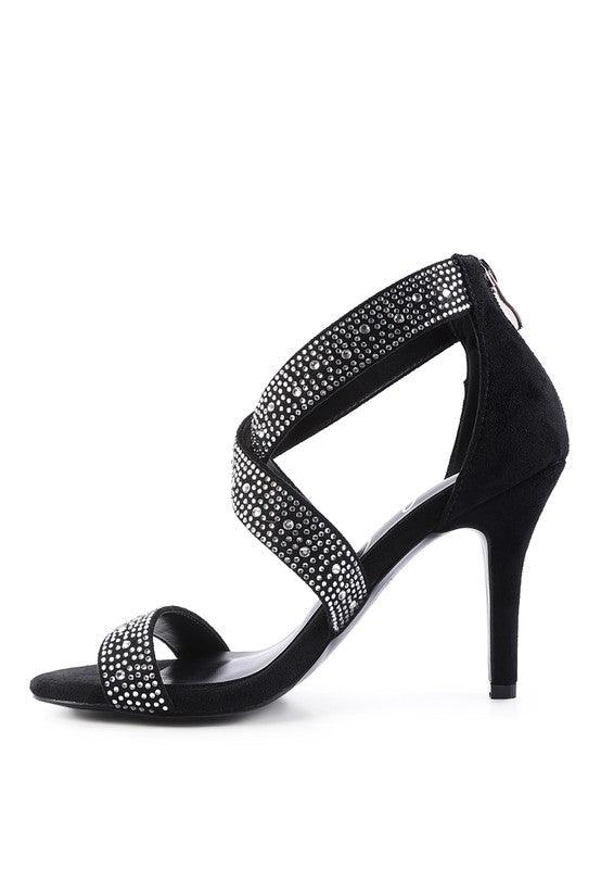 QUEEN BEE Rhinestone High Heeled Sandal - Happily Ever Atchison Shop Co.