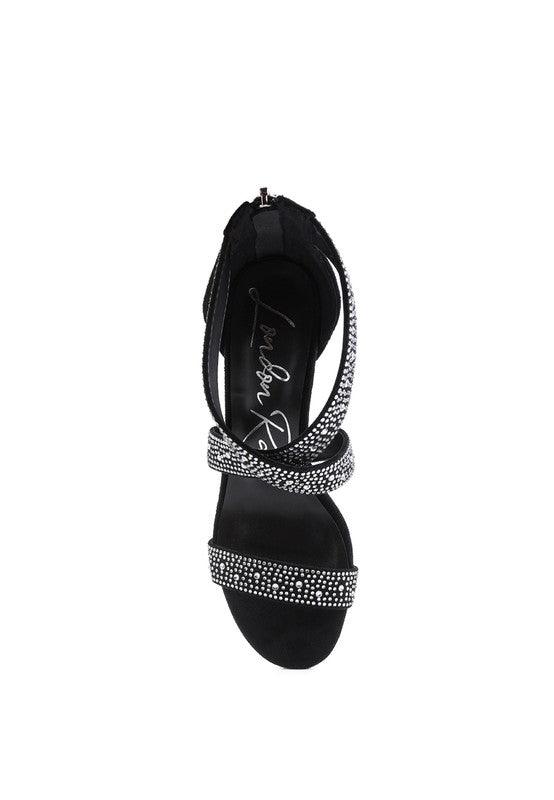 QUEEN BEE Rhinestone High Heeled Sandal - Happily Ever Atchison Shop Co.