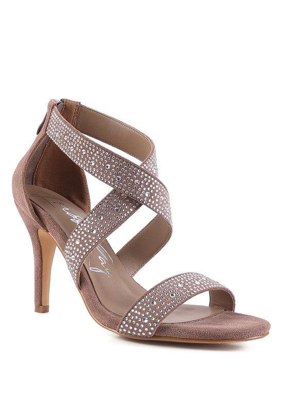 QUEEN BEE Rhinestone High Heeled Sandal - Happily Ever Atchison Shop Co.