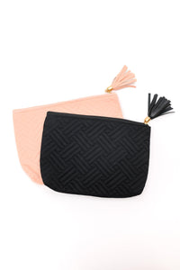 Quilted Travel Zip Pouch in Pink - Happily Ever Atchison Shop Co.