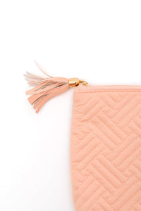 Quilted Travel Zip Pouch in Pink - Happily Ever Atchison Shop Co.