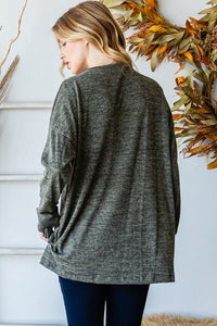 Reborn J Button Side Round Neck Long Sleeve T - Shirt - Happily Ever Atchison Shop Co.