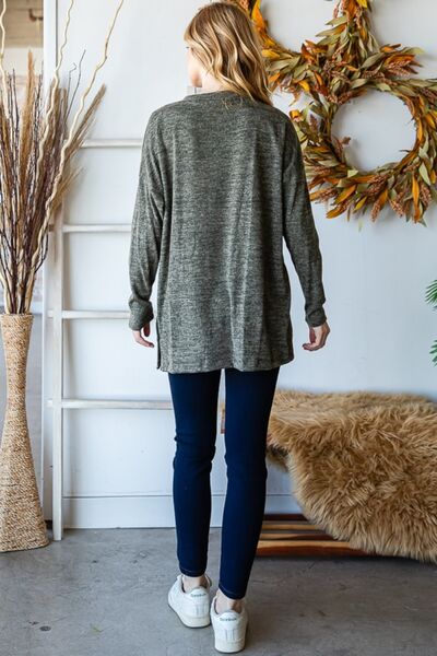 Reborn J Button Side Round Neck Long Sleeve T - Shirt - Happily Ever Atchison Shop Co.