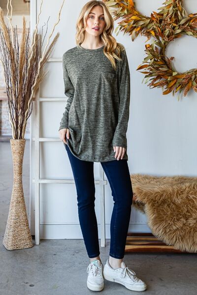 Reborn J Button Side Round Neck Long Sleeve T - Shirt - Happily Ever Atchison Shop Co.