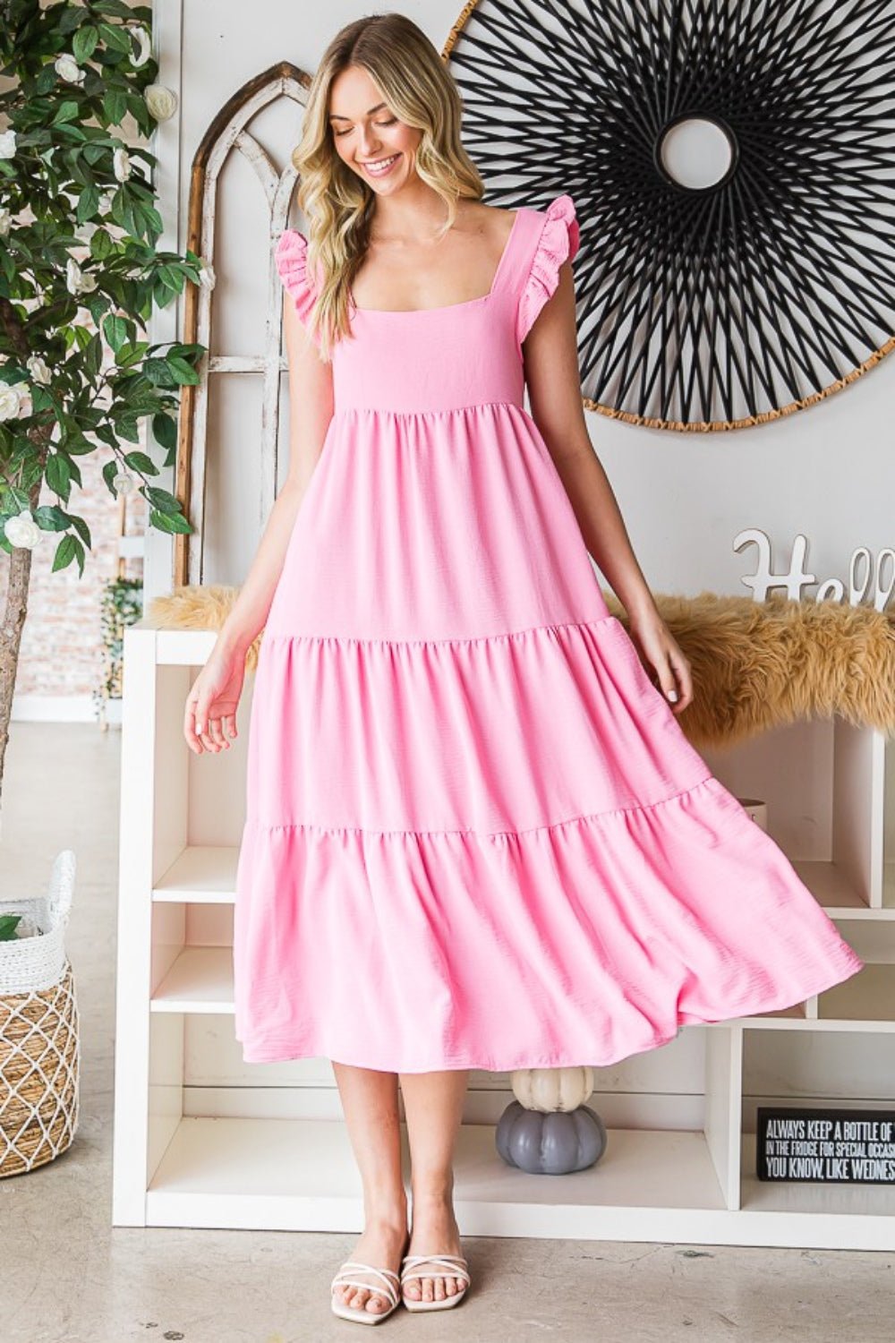 Reborn J Ruffled Sleeveless Tiered Midi Dress - Happily Ever Atchison Shop Co.