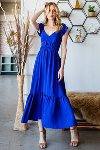 Reborn J Tie Back Sleeveless Ruffled Midi Dress - Happily Ever Atchison Shop Co.