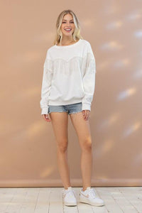 Rhinestone Fringe Pullover Top - Happily Ever Atchison Shop Co.