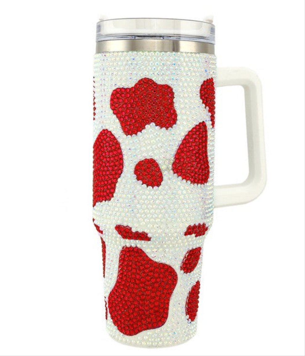 Rhinestone Milk Cow Patten Tumbler - Happily Ever Atchison Shop Co.