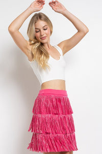 RHINESTONE SUEDE FRINGE SKIRT - Happily Ever Atchison Shop Co.