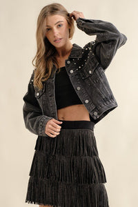 RHINESTONE SUEDE FRINGE SKIRT - Happily Ever Atchison Shop Co.