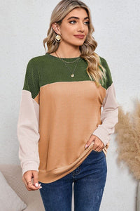 Ribbed color block tunic top - Happily Ever Atchison Shop Co.