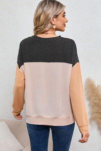Ribbed color block tunic top - Happily Ever Atchison Shop Co.