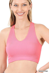 Ribbed Cropped Racerback Tank Top - Happily Ever Atchison Shop Co.