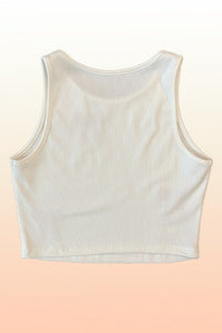 Ribbed Knit Bow Embroidered Tank - Happily Ever Atchison Shop Co.