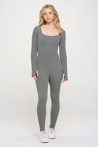 Ribbed Knit Jumpsuit Long Sleeve - Happily Ever Atchison Shop Co.