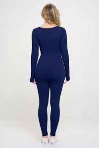 Ribbed Knit Jumpsuit Long Sleeve - Happily Ever Atchison Shop Co.