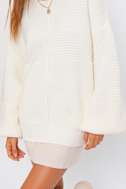 Ribbed Knitted Sweater - Happily Ever Atchison Shop Co.