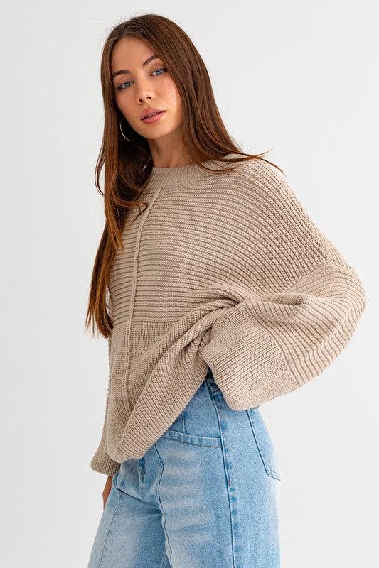 Ribbed Knitted Sweater - Happily Ever Atchison Shop Co.