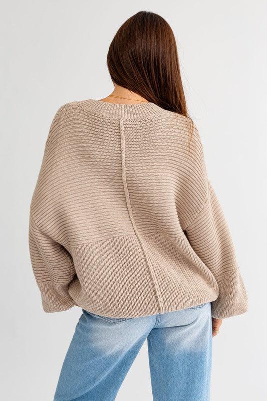 Ribbed Knitted Sweater - Happily Ever Atchison Shop Co.