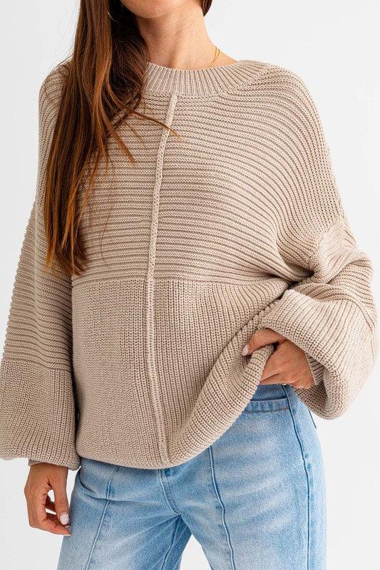 Ribbed Knitted Sweater - Happily Ever Atchison Shop Co.