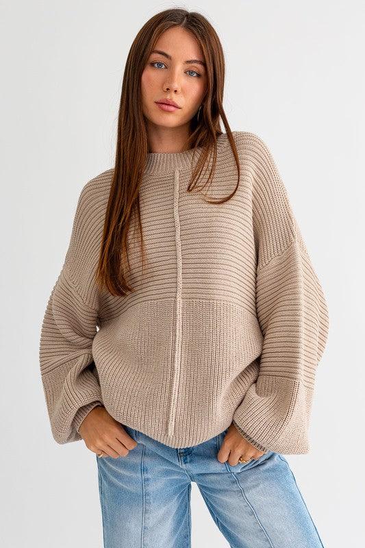 Ribbed Knitted Sweater - Happily Ever Atchison Shop Co.