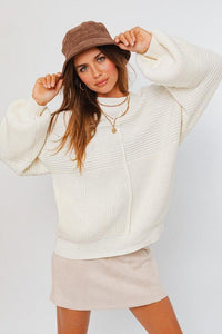 Ribbed Knitted Sweater - Happily Ever Atchison Shop Co.