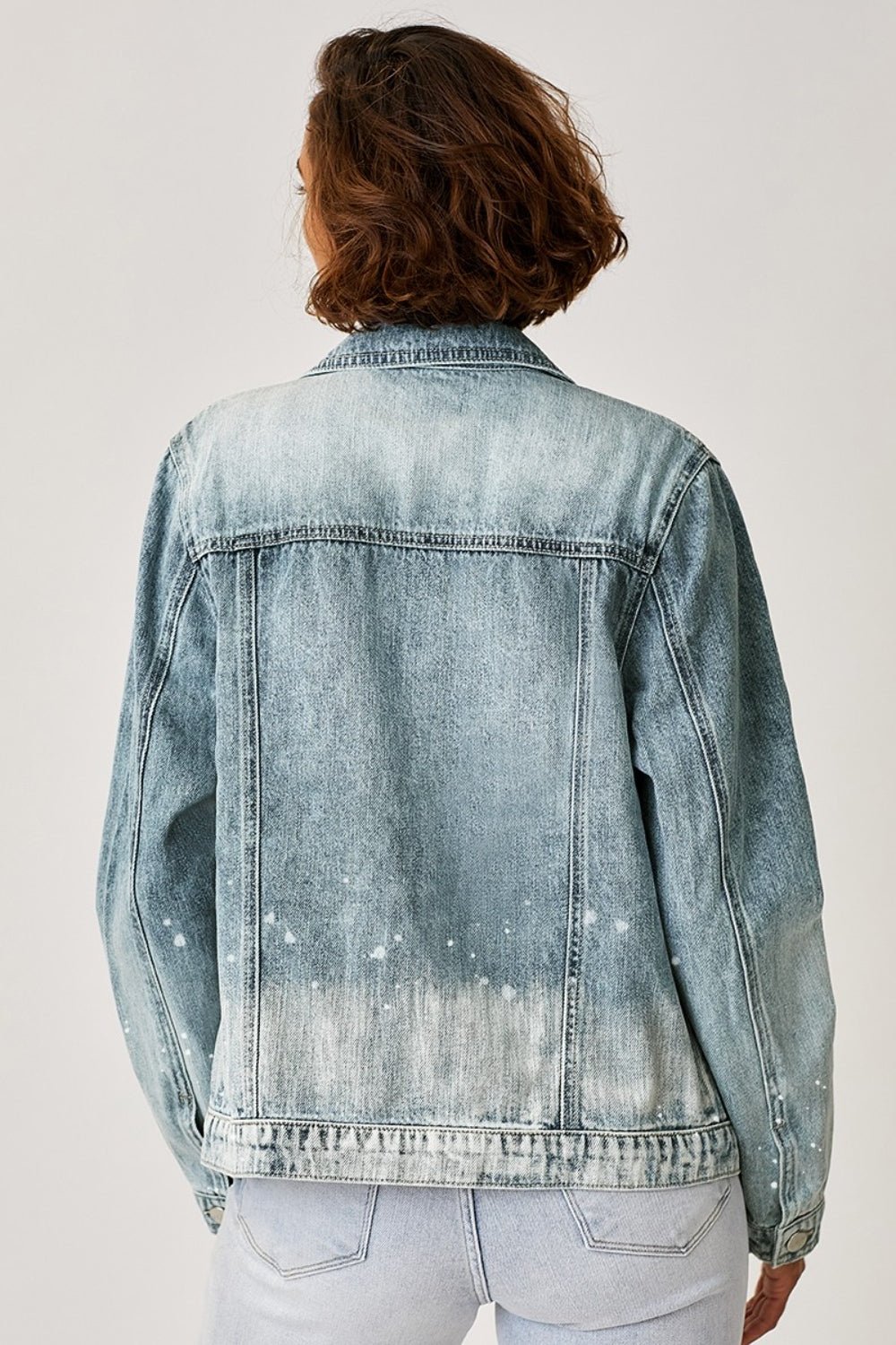 RISEN Button Up Ombre Washed Jacket - Happily Ever Atchison Shop Co.