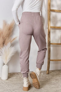 RISEN Drawstring Pocketed Joggers - Happily Ever Atchison Shop Co.
