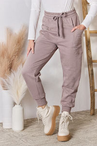 RISEN Drawstring Pocketed Joggers - Happily Ever Atchison Shop Co.