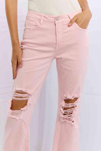 RISEN Miley Full Size Distressed Ankle Flare Jeans - Happily Ever Atchison Shop Co.