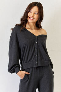 RISEN Ultra Soft Button Up Long Sleeve Lounge Cardigan - Happily Ever Atchison Shop Co.