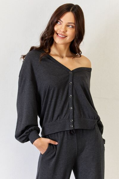 RISEN Ultra Soft Button Up Long Sleeve Lounge Cardigan - Happily Ever Atchison Shop Co.