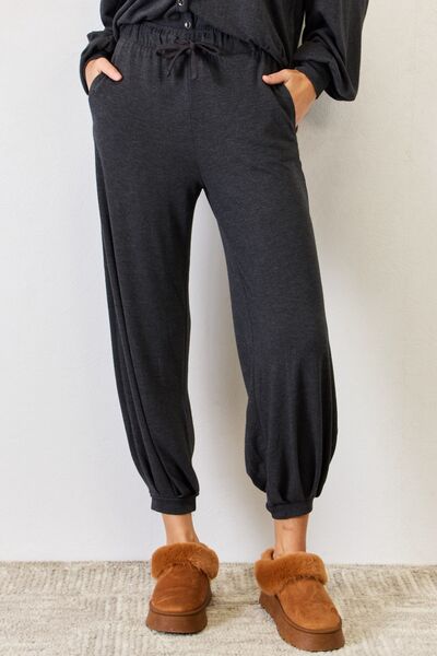 RISEN Ultra Soft High Waist Drawstring Lounge Joggers - Happily Ever Atchison Shop Co.