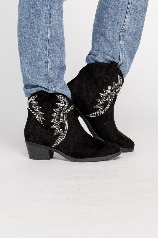 RONAN Rhinestone Western Booties - Happily Ever Atchison Shop Co.