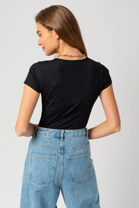 Round Neck Short Sleeve Bodysuit - Happily Ever Atchison Shop Co.