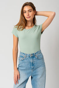 Round Neck Short Sleeve Bodysuit - Happily Ever Atchison Shop Co.