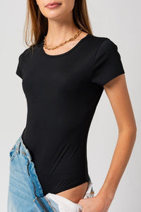 Round Neck Short Sleeve Bodysuit - Happily Ever Atchison Shop Co.