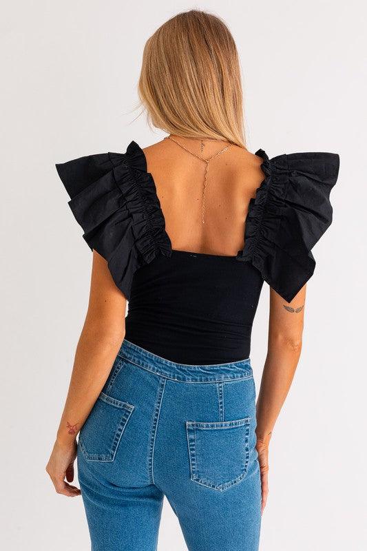 Ruffled Bodysuit - Happily Ever Atchison Shop Co.