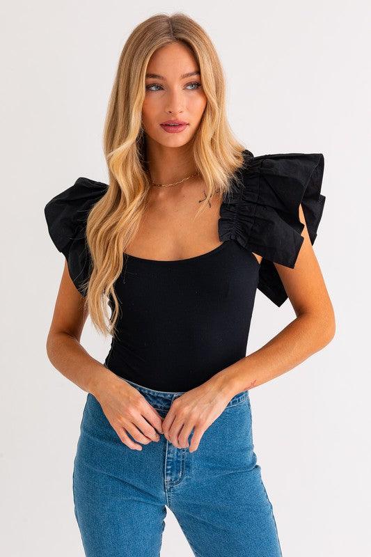 Ruffled Bodysuit - Happily Ever Atchison Shop Co.