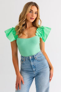 Ruffled Bodysuit - Happily Ever Atchison Shop Co.